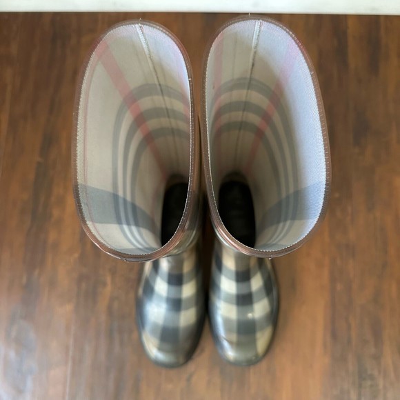 AUTHENTIC BURBERRY LONDON Mid-Calf Rain Boots in Signature Plaid - Picture 6 of 11